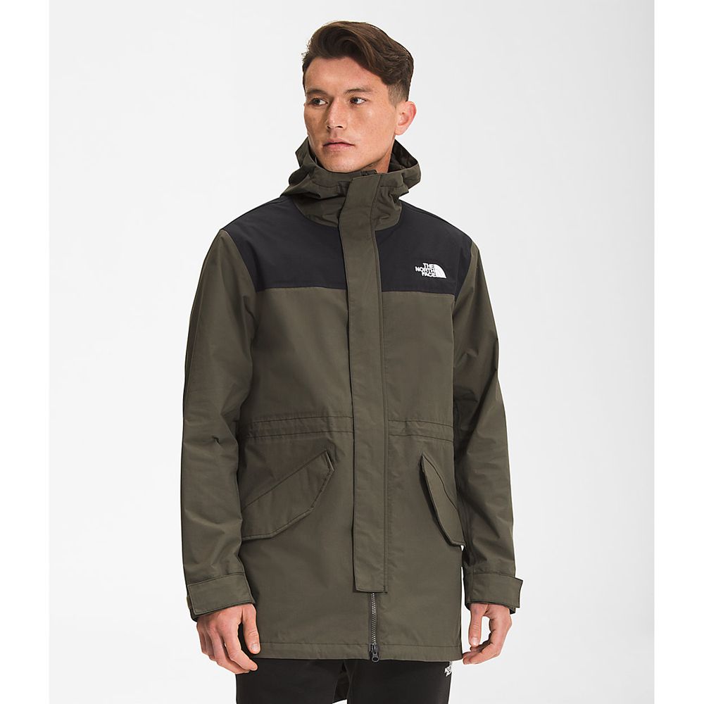 The North Face Parka Mens Australia - The North Face City Breeze Rain Green / Black (HMC-361589)